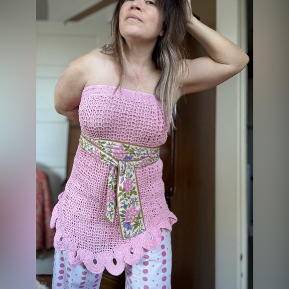 Chasing Unicorns Pink Moon Crochet Midi Skirt, Size S - Picture 3 of 16